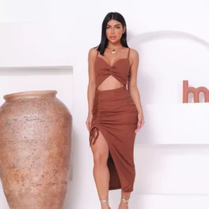 Vestido Feminino tomara que caia mídi Anaruga