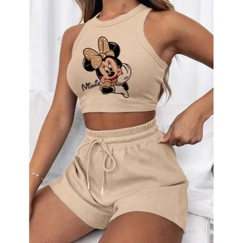 Conjunto Canelado 3D Cropped + Short