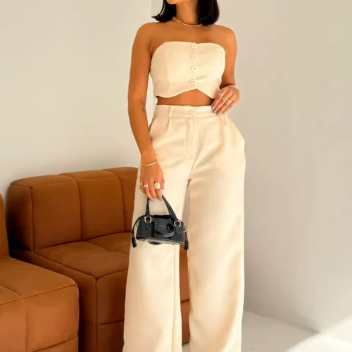 Conjunto Top e Calça em Linhão Candy Colors