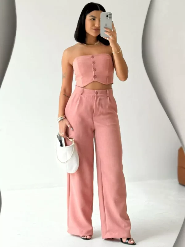Conjunto Top e Calça em Linhão Candy Colors - Imagem 2