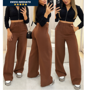 Calça Wide Leg Feminina Alfaiataria