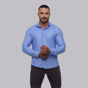 Camisa Social Slim Fit Manga Longa Masculina Passa Fácil Branca Preta